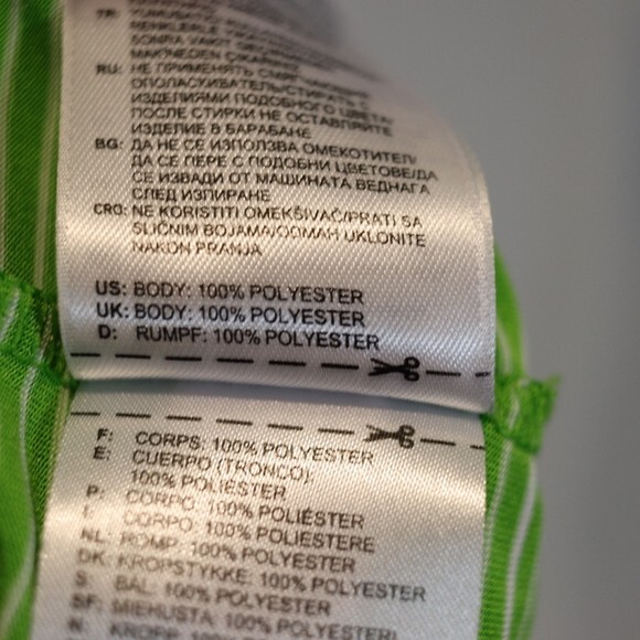 Adidas Green Polo Striped Shirt Small SM Climalite Lime Green Mens Outdoor Shirt - Picture 11 of 11